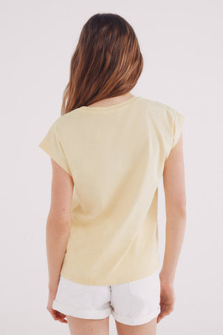 Camiseta Manga Corta con Crochet