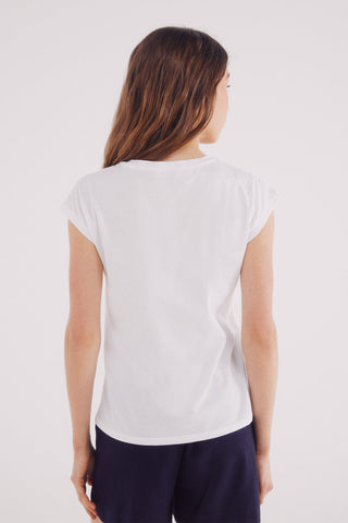 Camiseta Manga Corta con Crochet