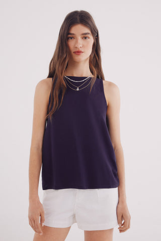 Camiseta sin Mangas Cuello Redondo