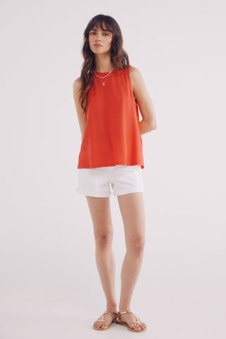 Camiseta sin Mangas Cuello Redondo