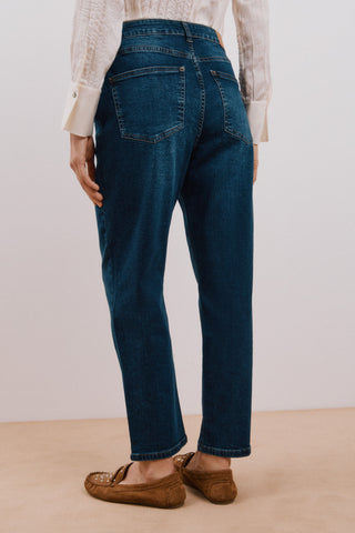 Jeans Talle Medio Corte Mom