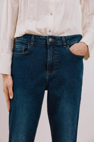 Jeans Talle Medio Corte Mom