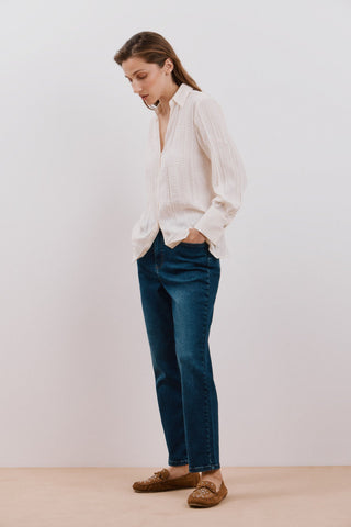 Jeans Talle Medio Corte Mom