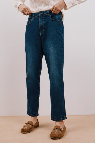 Jeans Talle Medio Corte Mom