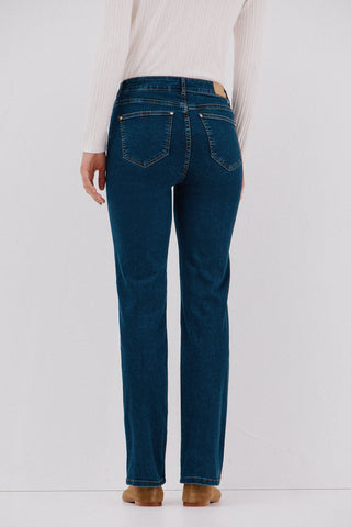 Jeans Recto Talle Alto con Bolsillos