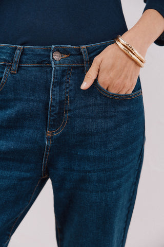 Jeans Mom Talle Medio con Bolsillos