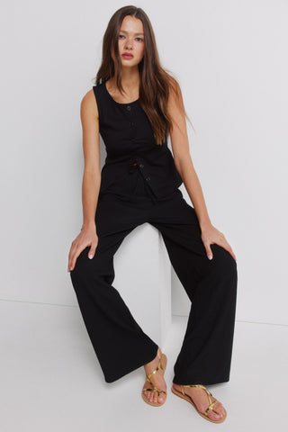 Pantalón Talle Alto con Cintura Elástica