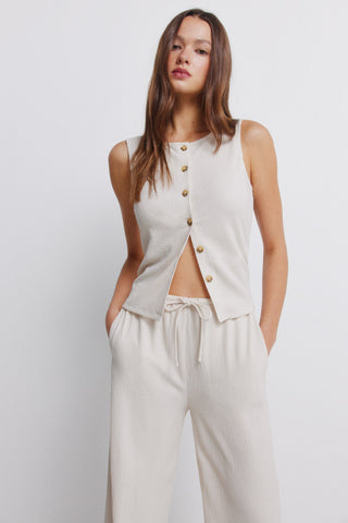 Pantalón Talle Alto con Cintura Elástica