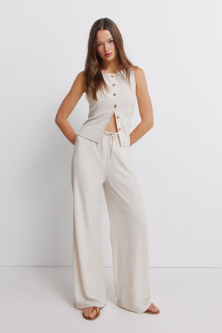 Pantalón Talle Alto con Cintura Elástica