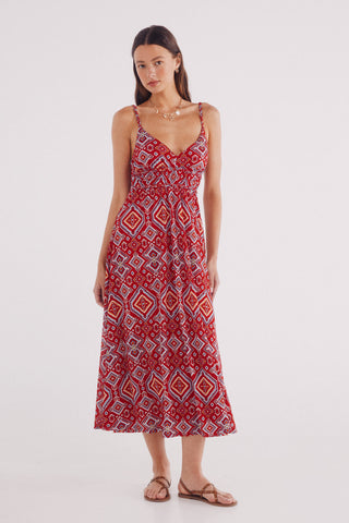 Vestido Espalda Descubierta con Estampado