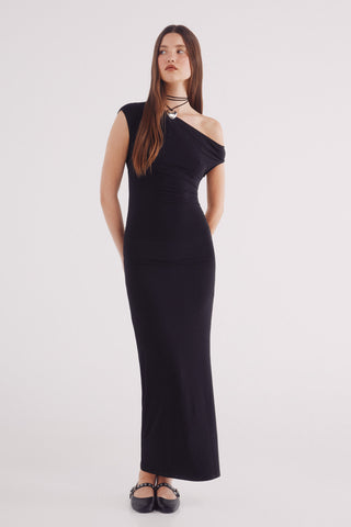 Vestido Ajustado con Escote Asimétrico