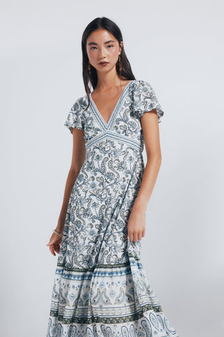 Vestido Manga Corta con Estampado Floral