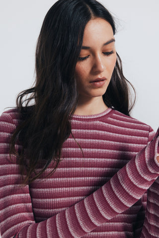 Vestido Midi Ajustado con Estampado Rayas