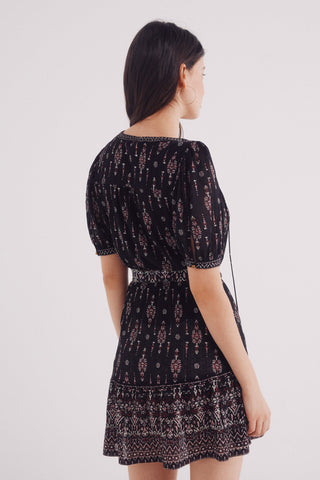 Vestido Manga Corta con Estampado