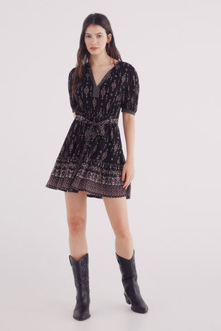 Vestido Manga Corta con Estampado