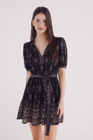 Vestido Manga Corta con Estampado