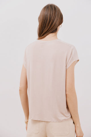 Blusa Manga Corta Satinada con Abertura