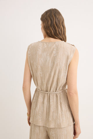 Blusa Tejido Jacquard con Hebilla.