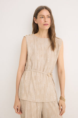 Blusa Tejido Jacquard con Hebilla.