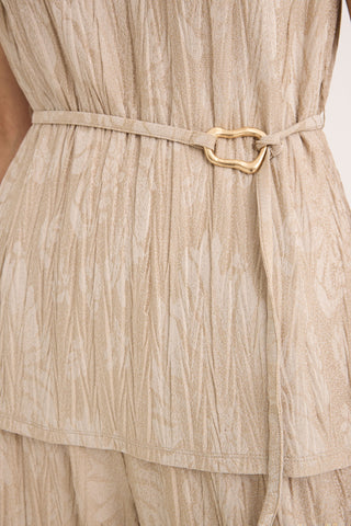 Blusa Tejido Jacquard con Hebilla.