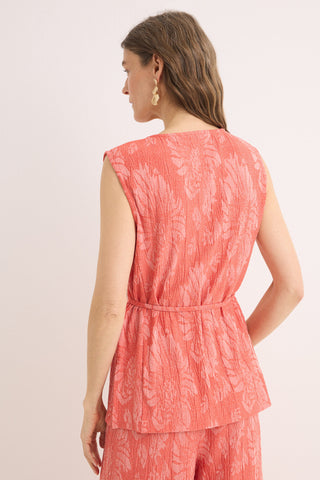 Blusa Tejido Jacquard con Hebilla.