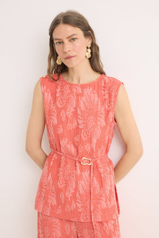 Blusa Tejido Jacquard con Hebilla.