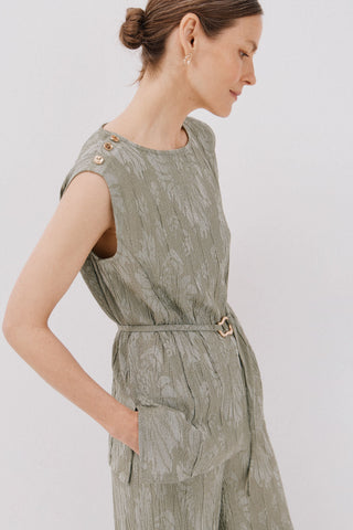 Blusa Tejido Jacquard con Hebilla.