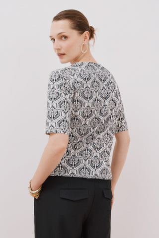 Camiseta Básica con Botones Metálicos
