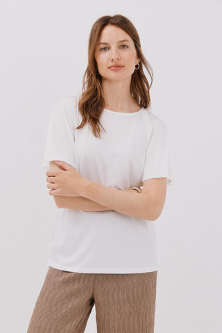 Camiseta Básica Manga con Volante
