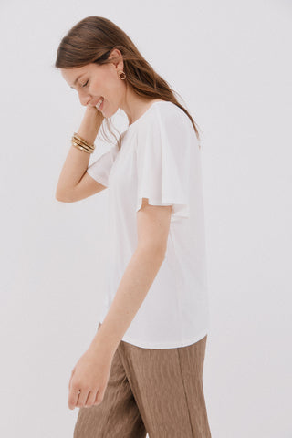 Camiseta Básica Manga con Volante
