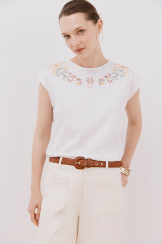 Camiseta sin Mangas con Bordado