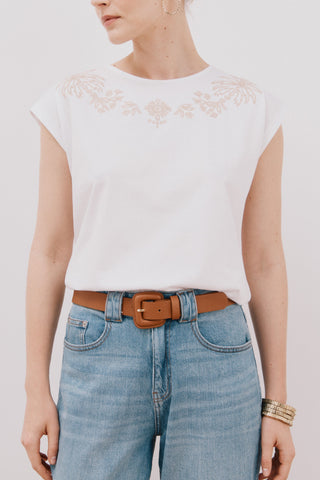 Camiseta sin Mangas con Bordado
