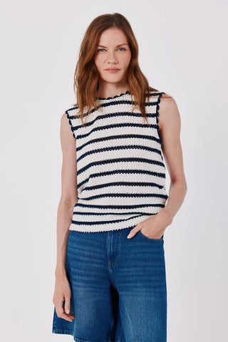 Camiseta sin Mangas Estructura Rayas