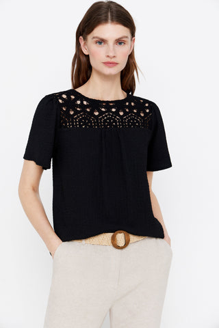 Blusa Manga Larga con Crochet