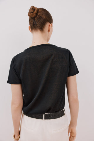 Camiseta Manga Corta Efecto de Lino