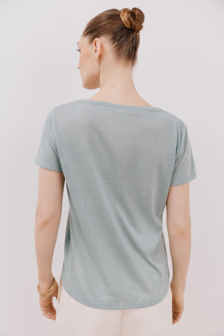 Camiseta Manga Corta Efecto de Lino