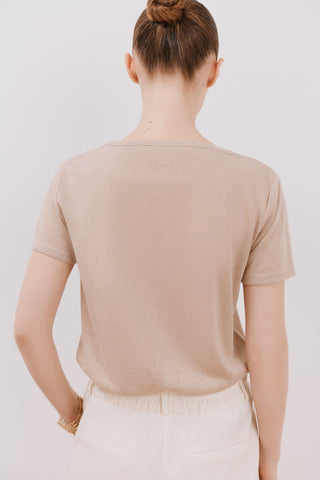 Camiseta Manga Corta Efecto de Lino