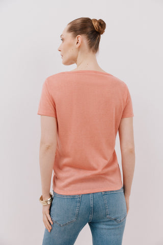 Camiseta Manga Corta Efecto de Lino