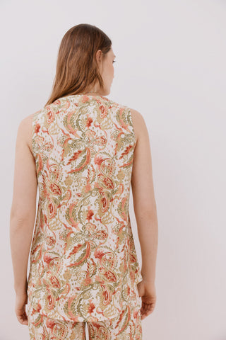 Blusa sin Mangas con Detalle Plisado