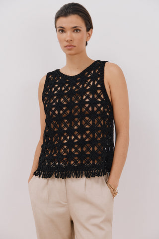 Camiseta sin Mangas de Crochet