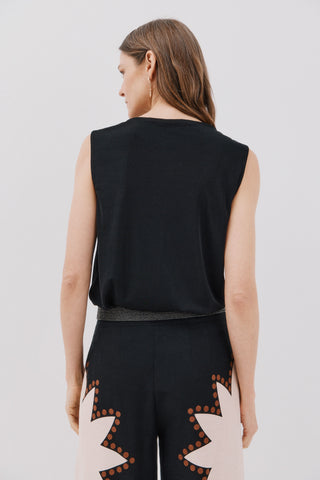 Blusa Satinada con Drapeado