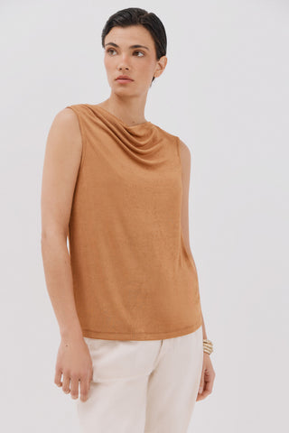 Blusa Satinada con Drapeado