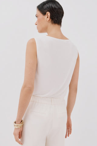 Blusa Satinada con Drapeado
