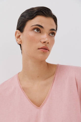 Camiseta Manga Corta Efecto Lino