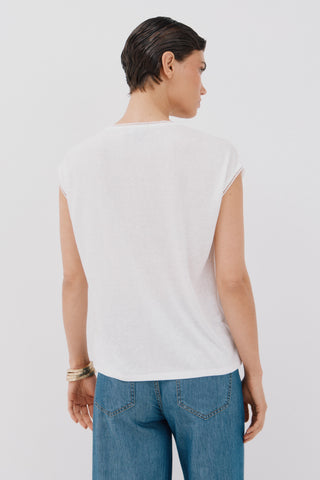 Camiseta Manga Corta Efecto Lino