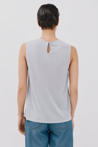 Camiseta sin Mangas con Encaje Floral