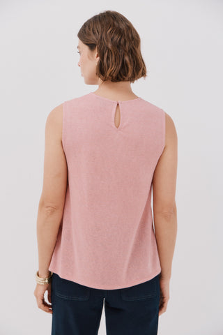 Camiseta sin Mangas con Encaje Floral