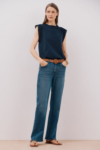 Camiseta Manga Corta con Detalle Crochet