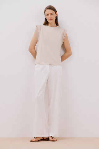 Camiseta Manga Corta con Detalle Crochet