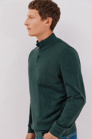 Sudadera Cuello Alto con Botones